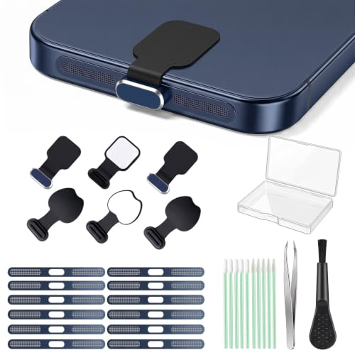 30Pcs Metal USB C Dust Plug with Speaker Dust Cover iPhone 17 Pro Blue - size: for 17 Pro Blue