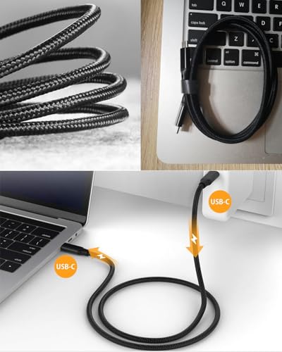 Elfesoul USB C to USB C Cable, 3.2 USB-C Cable 5ft, 100W, 4K UHD, 20Gbps - size: 5ft