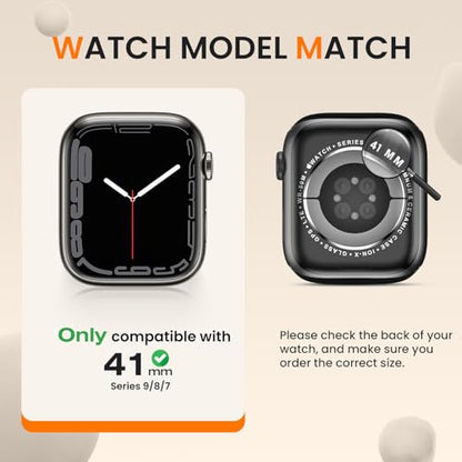 [2 Pack] Bumper Case for Apple Watch Series 9/8/7 41mm, Gold - color: Gold+Gold, size: 41 mm Series 9/8/7