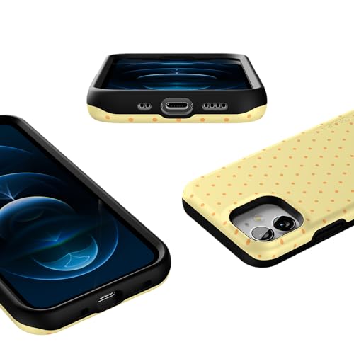 Casely iPhone 12 Mini Case | On the Dot | Yellow Polka Dot | Bold Protective Design | Compatible with MagSafe - color: On the Dot | Yellow Polka Dot, size: Iphone 12 Mini
