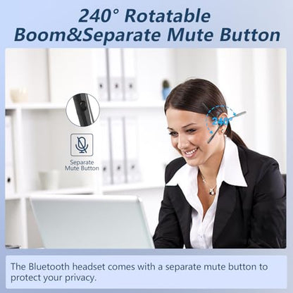 BANIGIPA Bluetooth Headset with Microphone, Open Ear Headphones with Mic