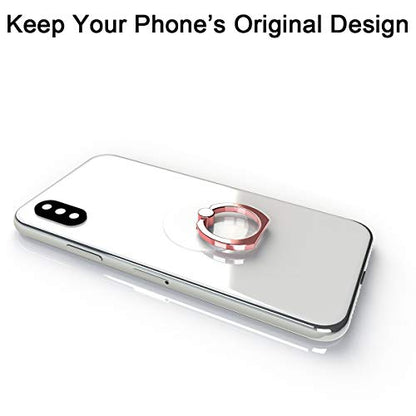 Transparent Phone Ring Holder Grip 360 Degree Free Rotation, Clear Cell Phone Finger Ring Kick-Stand Compatible with iPhone X 8 7 Plus 6S 6 5s 5 SE, Galaxy S9 S8 S7 S6 Edge (Rose Gold) - color: Rose Gold