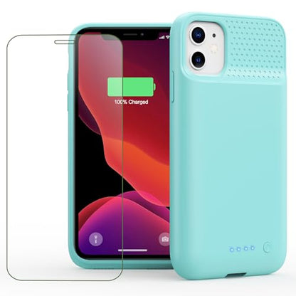 Feob Battery Case for iPhone 11/XR, [2026 Upgraded] 7500mAh Slim Portable Smart Charging Case Rechargeable Protective Extended Charging Cover for iPhone 11/XR-Green - color: Green