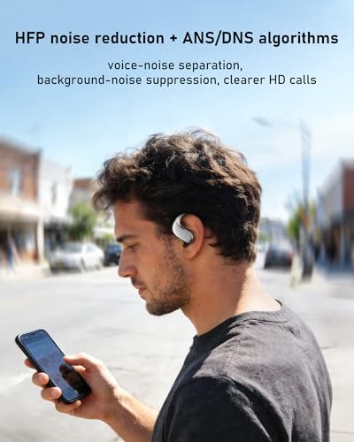 Open Ear Headphones Bluetooth 5.4, 62H Playtime, Air Conduction Wireless Earbuds with Ergonomic Earhooks, ENC Mic,IPX5,Physical Buttons, Comfort-Fit for Running, Cycling, Workouts - color: White