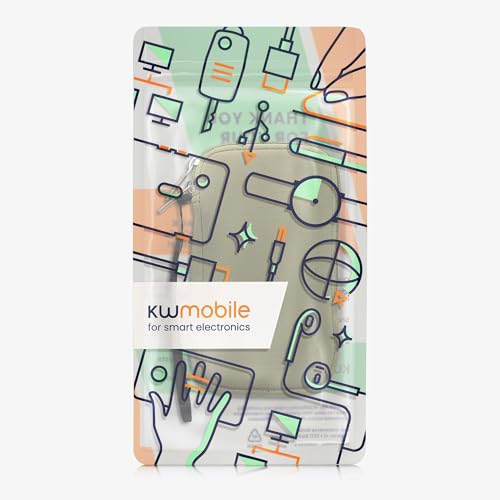 kwmobile Universal Phone Pouch Size L - 6.5" - Neoprene Smartphone Pouch with Zip - Water-Repellent Mobile Phone Case - Sleeve in Gray Green - color: gray green, size: L - 6.5"