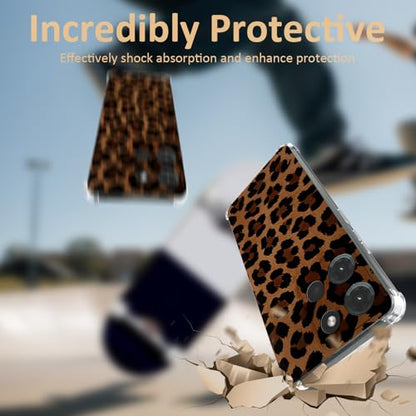 Leopard Print Pattern Clear TPU Case for Moto G 5G 2025 6.6 Inch - Flexible Transparent TPU Shockproof Anti-Fingerprint Soft Bumper Painted Phone Cover - color: Leopard Print