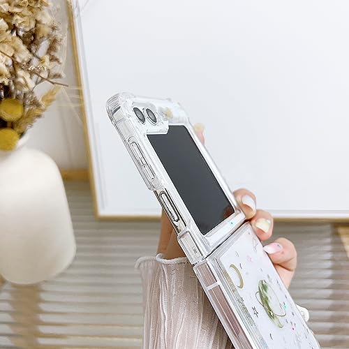 Compatible with Samsung Galaxy Z Flip 6 Case/Flip 7 FE Case Women | Soft TPU Planet Sparkle Glitter Shockproof Phone Cover Girls - color: TPU/Universe Gray, size: Samsung Galaxy Flip 6/Flip 7 FE