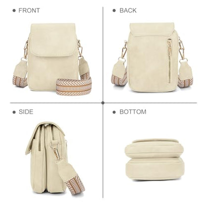 Fashion Small Crossbody Bags for Women Trendy Designer Cell Phone Purses | Adjustable Straps,with Card Holder,Detachable Wristlet Strap,small Cross Body Bag for Woman,Mini Bags,Travel Purse,Work,Gym - color: Beige