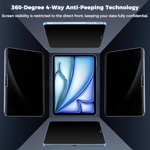 4-Way Magnetic Privacy Screen for iPad Air 11 Inch M3 - color: 360 Magentic Privacy Screen, size: iPad Air 6th (M3/M2)11"