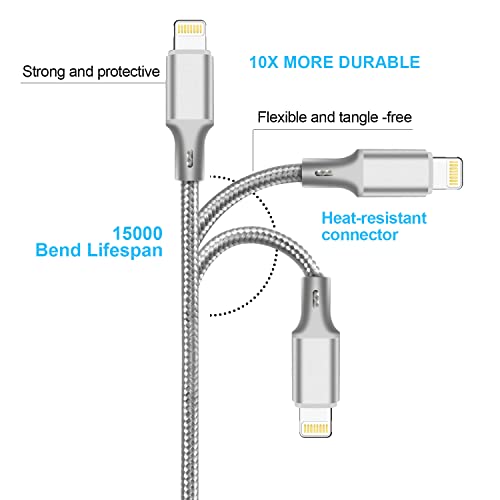 USB C to Lightning Cable, 5 Pack iPhone Charger PD Fast Charging Cord（Gray） - color: Gray, style: USB-C to L