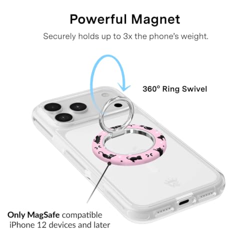 VELVET CAVIAR Compatible with MagSafe Phone Grip - color: Lucky Kittens Glitter