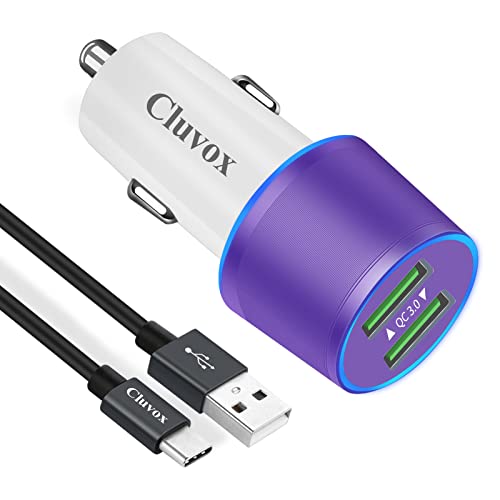 36W Rapid USB Car Charger for Samsung Galaxy S26/S25/A57/A56/A37/A36-Purple - color: Purple, size: 3.3ft cable