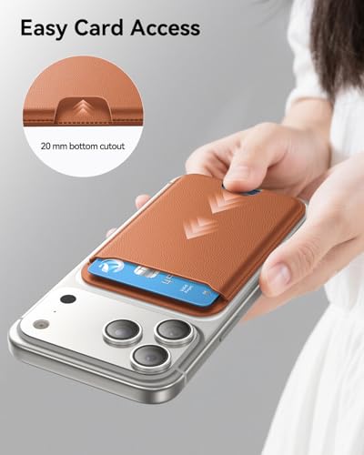 TWZKG for MagSafe Wallet, 3 Cards Holder, Slim Magnetic Phone Wallet for iPhone 17/16/15/14/13/12 Pro Max Plus Air Series,RFID Blocking Vegan Leather,Brown - color: Brown