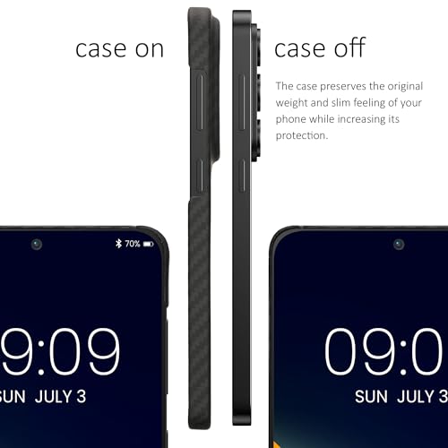 kalibri Aramid Fiber Case Compatible with Samsung Galaxy S26 Plus - Case Super Slim Strong Protective Phone Cover - Black Matte - size: Galaxy S26 Plus