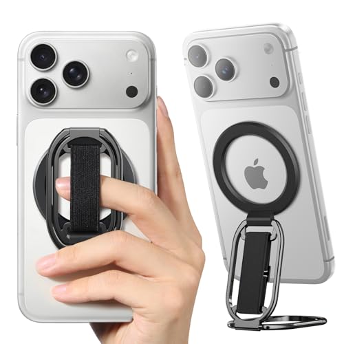 SUPERONE for MagSafe Phone Grip Kickstand, Magnetic Phone Ring Holder - color: Black