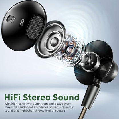 APETOO USB C Headphones with Mic & Volume Control for Samsung S26 S25 A17
