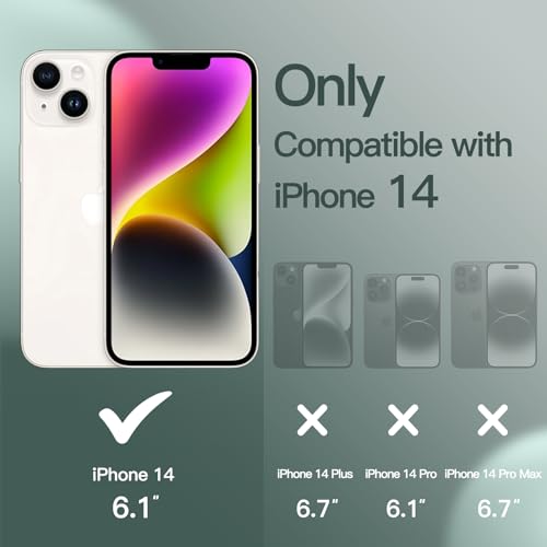 JETech Silicone Case for iPhone 14, Midnight Green | Silky Soft Touch, Shockproof Protection, Scratch Resistant, Microfiber Lining - color: Midnight Green, size: iPhone 14