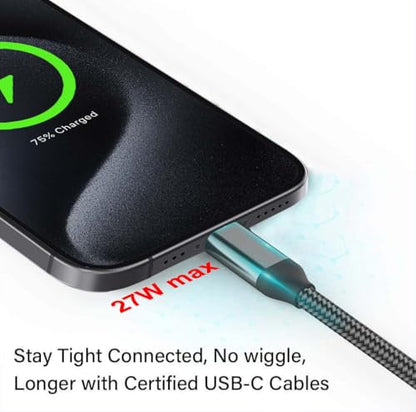 USB C Cable 10FT, Extra Long USB-A to USB-C Cable Braided Grey - color: Grey, size: 10FT