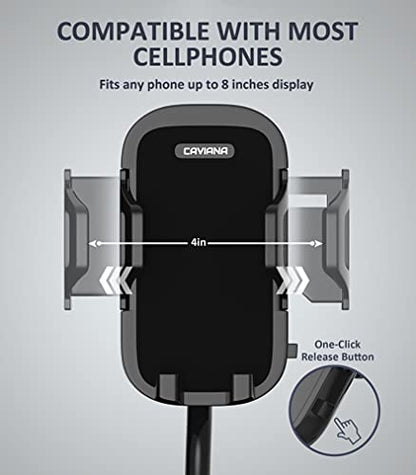 Dual Phone Holder for Car Cup Holder – Long Flexible Neck, 360° Rotatable Car Phone Mount - Adjustable Cell Cup Holder, Universal Size Fits 2 iPhone, Samsung, GPS and More (Cradle) - style: Cradle Holders