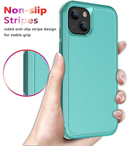Diverbox for iPhone 13 Case [Shockproof] [Dropproof] [Dust-Proof],Heavy Duty Protection Phone Case Cover for Apple iPhone 13 (Teal) - color: 13-Teal
