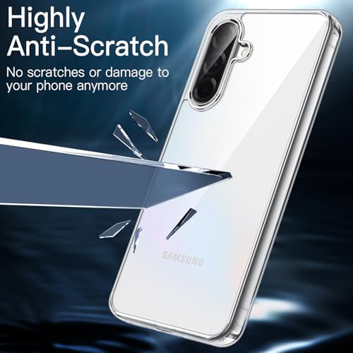JETech Case for Samsung Galaxy A36, Anti-Yellowing, Clear | Shockproof Protection, Scratch Resistant Hard PC Back, Durable Transparent TPU Bumper - color: Clear, size: Galaxy A36