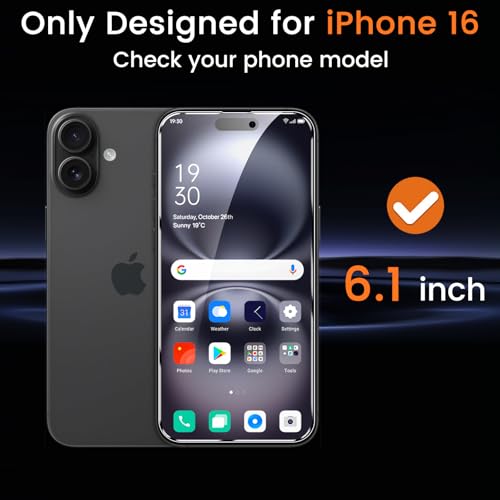 Lesakit 4+4 Pack Privacy Screen Protector for iPhone 16 6.1-Inch with 4 Pack Camera Lens Protector, Anti Spy Tempered Glass Film 9H Hardness Case Friendly - size: iPhone 16
