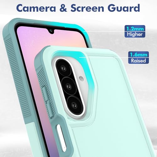 for Samsung Galaxy A17 Case: Dual Layer Protective Heavy Duty Cell Phone Cover Shockproof Rugged with HD Screen Protector - Military Protection Bumper Tough for Samsung Galaxy A17 5G 2026, Mint Green - color: Mint Green (PC) + Mint Green (TPU)