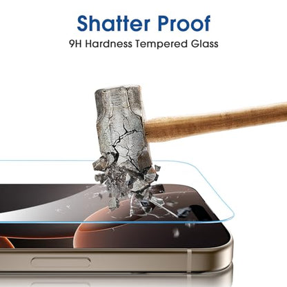 amFilm OneTouch for iPhone 16 Pro Max Screen Protector 6.9'' Tempered Glass - size: 16P-6.9”