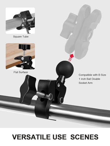 Nilkatss Aluminium Alloy Handlebar Mount Clamp Base with 1" (25.4 mm) Ball