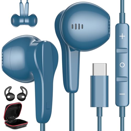 USB C Headphones Wired for iPhone 17 Air 16 15 18 Pro Max Duo Plus, Blue - color: LakeBlue