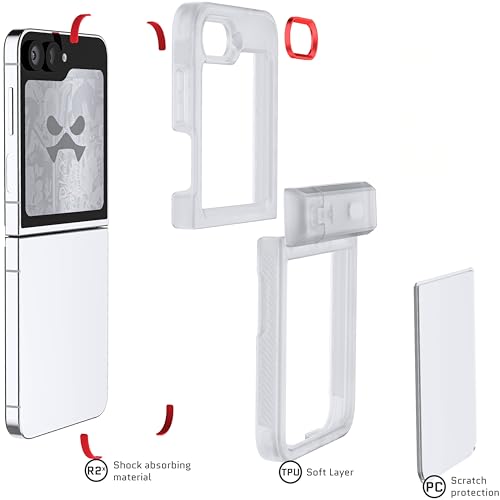 Ghostek Covert Clear Galaxy Z Flip 6 Case with Built-in Kickstand and Full Hinge Protection Shockproof Protective Phone Cover Designed for 2024 Samsung Galaxy Z Flip6 (6.7") (Clear) - color: Clear, size: Galaxy Z Flip 6