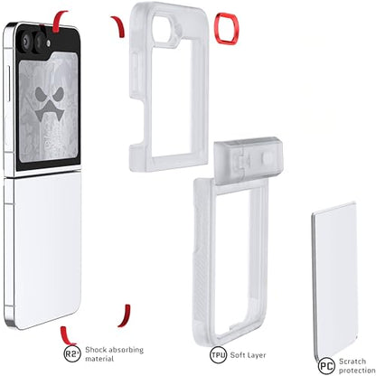 Ghostek Covert Clear Galaxy Z Flip 6 Case with Built-in Kickstand and Full Hinge Protection Shockproof Protective Phone Cover Designed for 2024 Samsung Galaxy Z Flip6 (6.7") (Clear) - color: Clear, size: Galaxy Z Flip 6