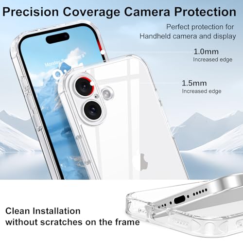 YINLAI Compatible with iPhone 17 Case, Crystal Transparent Anti-Yellowing Upgraded Full Camera Protection Supports Wireless Charging Slim Shockproof Protective Phone Cover 6.3" (Clear) - color: Clear, size: iPhone 17 6.3"