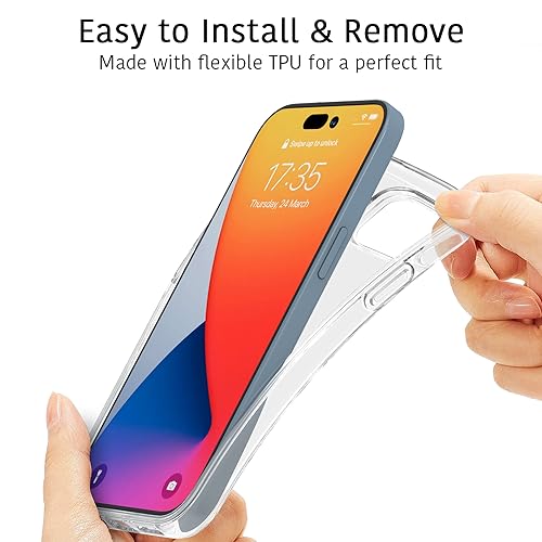 CoverON Designed for Apple iPhone 15 Case Clear, Slim Crystal Clear TPU Rubber Flexible Soft Skin Cover Protective Sleeve Fit iPhone 15 (6.1) Phone Case - Transparent - color: Clear
