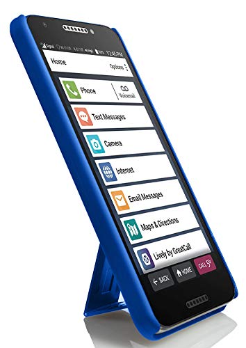 Nakedcellphone Kickstand Cover for Jitterbug Smart 2 Phone Case - Blue | Slim Hard Shell with Stand, Satisfying Texture, For Lively Smart2 (Year 2018, Model 5049SJBS2) - color: Blue