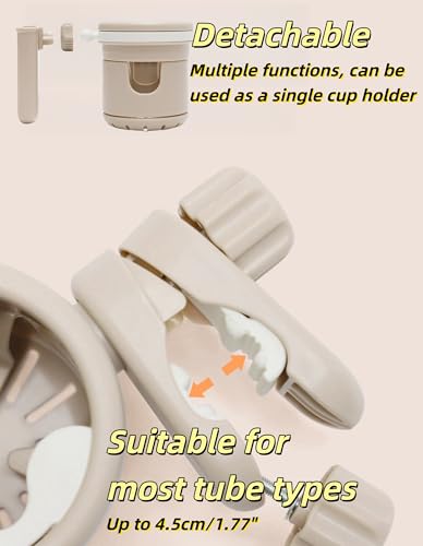 3-in-1 Stroller Cup Holder, Baby Stroller Accessories with Bottle Holder, Phone Mount, and Drink Caddy for Strollers, Perfect for Parents on The Go (Beige) - style: Beige