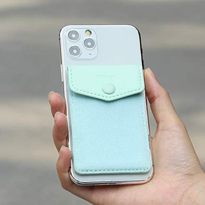 Ultra-Slim Self Adhesive Credit Card Leather Wallet - color: Mint