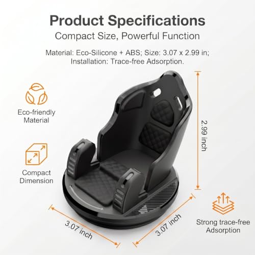 Car Phone Holder, Car Dashboard Phone Mount with Silicone Pad Mat, Slip Free Desk Phone Stand, Universal for Most Smartphones,GPS Devices and More (Black) - color: Black