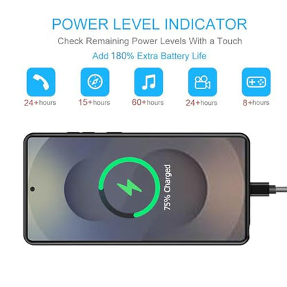Battery Case for Galaxy S25 Ultra,12000mAh Portable Protective Wireless Charging Case Compatible with Galaxy S25 Ultra 5G 2025 (6.9 inch) Rechargeable Extended Battery Pack Charger Cover (Black) - size: Galaxy S25 Ultra -12000mAh