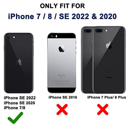 for iPhone SE 2020 Case, iPhone 8 Case, iPhone 7 Case with Belt Clip Holster, 2X Screen Protector, Heavy Duty Military Grade Rugged Shockproof Protective Cover for iPhone 7/8/SE 2nd - color: Black
