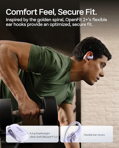 SHOKZ OpenFit 2+ Open-Ear Earbuds, Purple, Dolby Audio,Wireless Charging - color: Purple, style: Dolby Audio / USB-C&Wireless