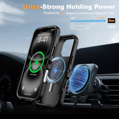 Follaroma for iPhone 16 Plus Case,Magnetic,Heavy Duty Case,6.7'',Black - color: Black, size: iPhone 16 6.1''