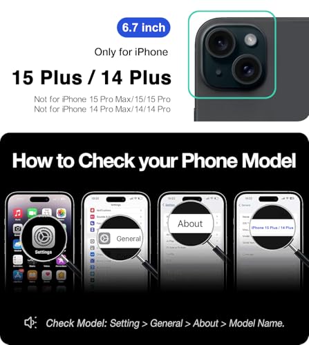 Magnetic for iPhone 15 Plus/14 Plus Wallet Case with Card Holder | Compatible with MagSafe, Shockproof Phone Cover with Detachable RFID Blocking Card Slot, Black - color: Black, size: iPhone 15 Plus/14 Plus