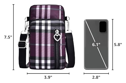 BIAOTIE Lightweight Small Crossbody bags Cell Phone Purses Travel Pouch Shoulder Bag for Women - color: Purple Stripes