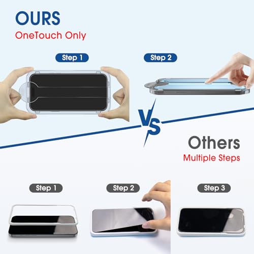 amFilm OneTouch for iPhone 17 Screen Protector 6.3'' Tempered Glass - size: IPH17-6.3”