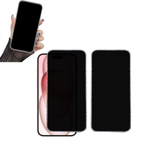 2PCS Glitter Privacy Screen Protector suit for iPhone 13 Pro Max/iPhone 14 Plus, Anti-spy Diamond Bling Shiny Sparkling Tempered Glass Suit for iPhone 13 Pro Max/iPhone 14 Plus 6.7 Inch - size: for iPhone 13 Promax/14 Plus
