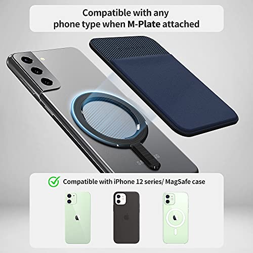 Sinjimoru for MagSafe Wallet Stretchy Lycra Fabric 2600G Secure Magnetic Strength Minimalist Wallet Compatible with iPhone 16 15 14 13 12 MagSafe Case M-Basic Black | M-Basic, fits iPhone 16-12, 2600g magnetic strength, 5 cards storage, minimalist slim de