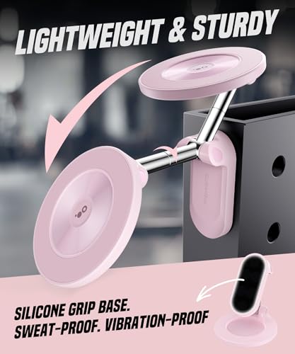 GolbinBox All Metal Dual Magnetic Gym Phone Holder for MagSafe, Pink - color: Pink