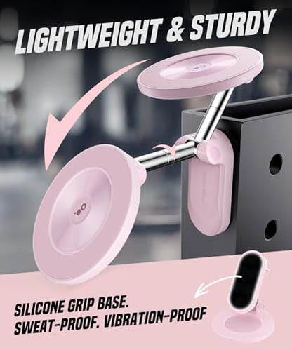 GolbinBox All Metal Dual Magnetic Gym Phone Holder for MagSafe, Pink - color: Pink