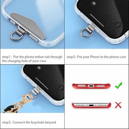 TENOC Universal Metal Phone Wrist Strap/Crossbody Chain - color: W-white